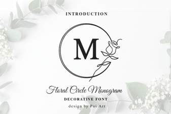 Floral Circle Monogram Font Designs for Your Projects